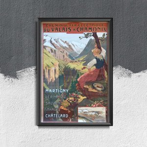 Vintage poster art Chamonix French