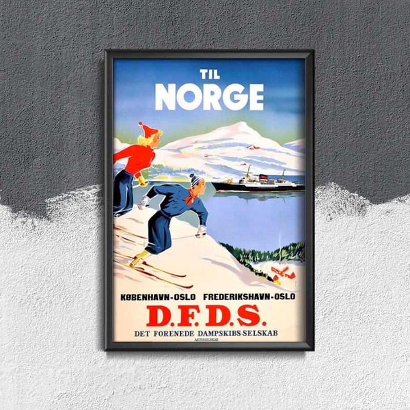 Vintage poster Norway Ski