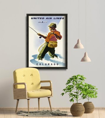 Vintage poster Colorado United Air Lines