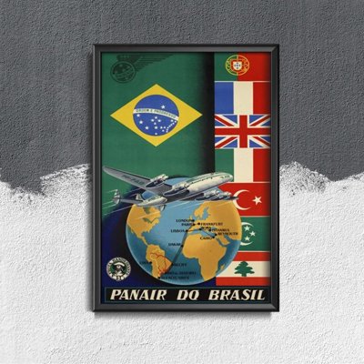 Vintage poster art Panair do Brazil Airline