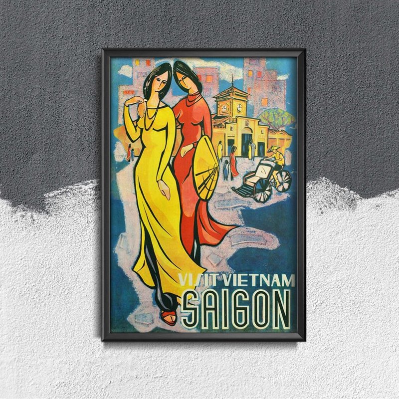 Vintage poster Visit Vietnam Sagon