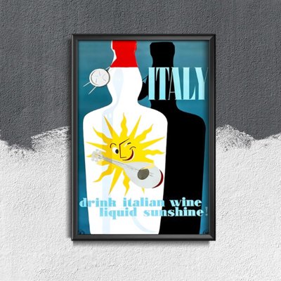 Wall art Italy Drink italian wine liquid sunshine