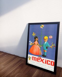 Vintage poster art Mexico The Friendly Land