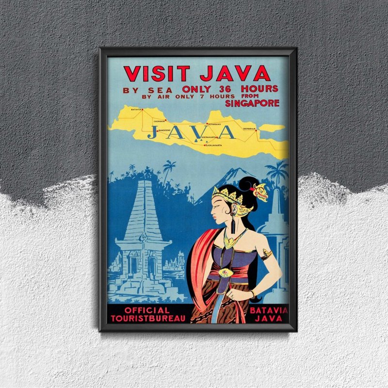 Vintage poster Java Indonesia