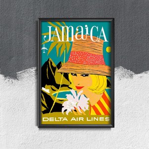 Vintage poster art Jamaica Delta Air Lines