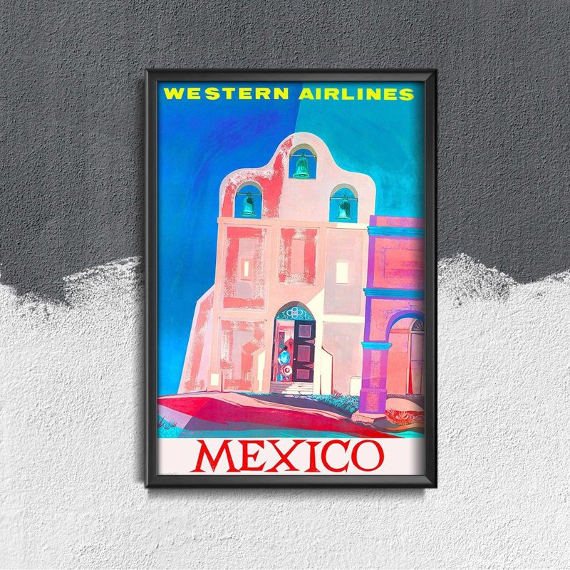 Poster Western Airlines Mexico