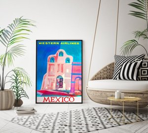 Poster Western Airlines Mexico