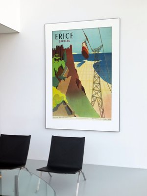 Vintage poster art Erice Sicilia Italy