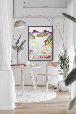 Vintage poster Norway Scandinavian Summer Travel
