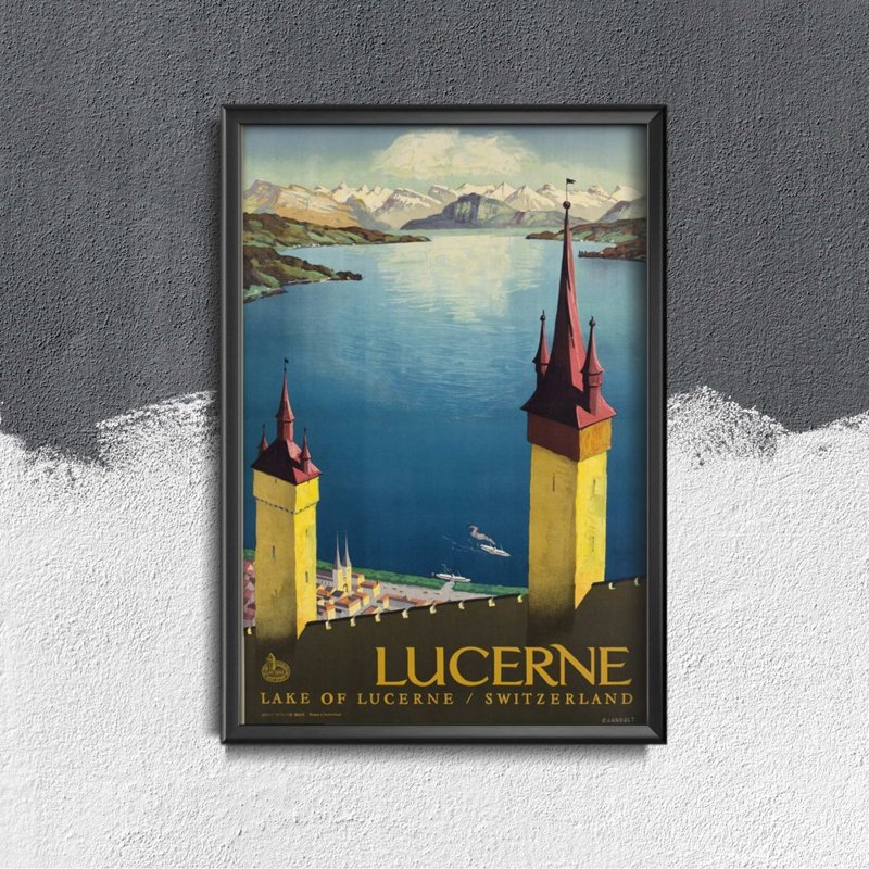 Vintage poster art Lake of Lucerne Switzerland