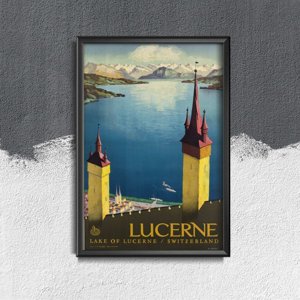 Vintage poster art Lake of Lucerne Switzerland