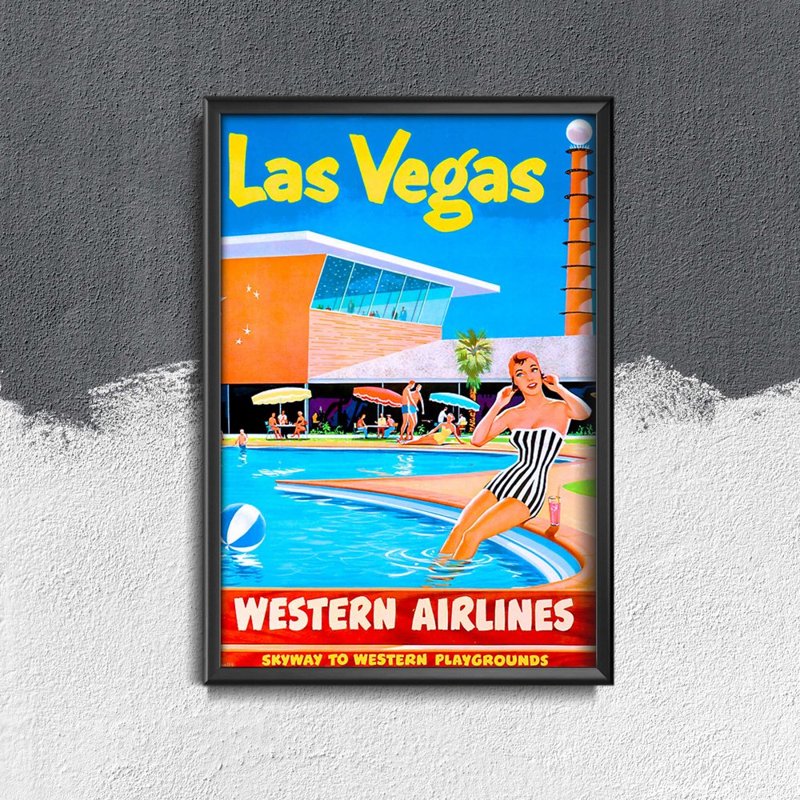 Wall art Las Vegas Western Airlines