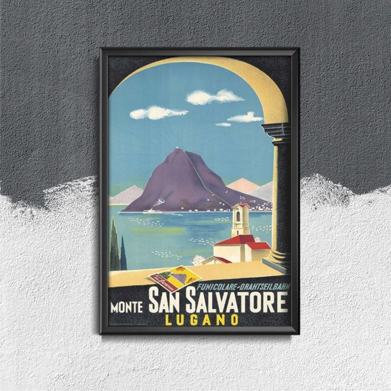 Vintage poster art Switzerland San Salvatore