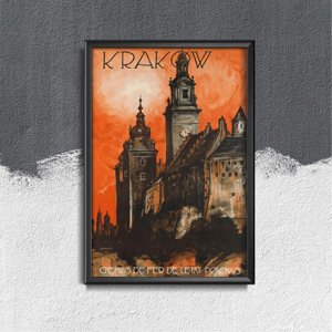 Canvas poster Krakow Chemins de fer de l'etat Polonais