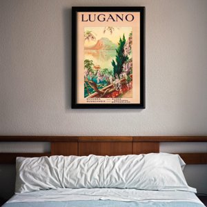 Vintage poster art Switzerland Lugano