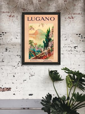 Vintage poster art Switzerland Lugano