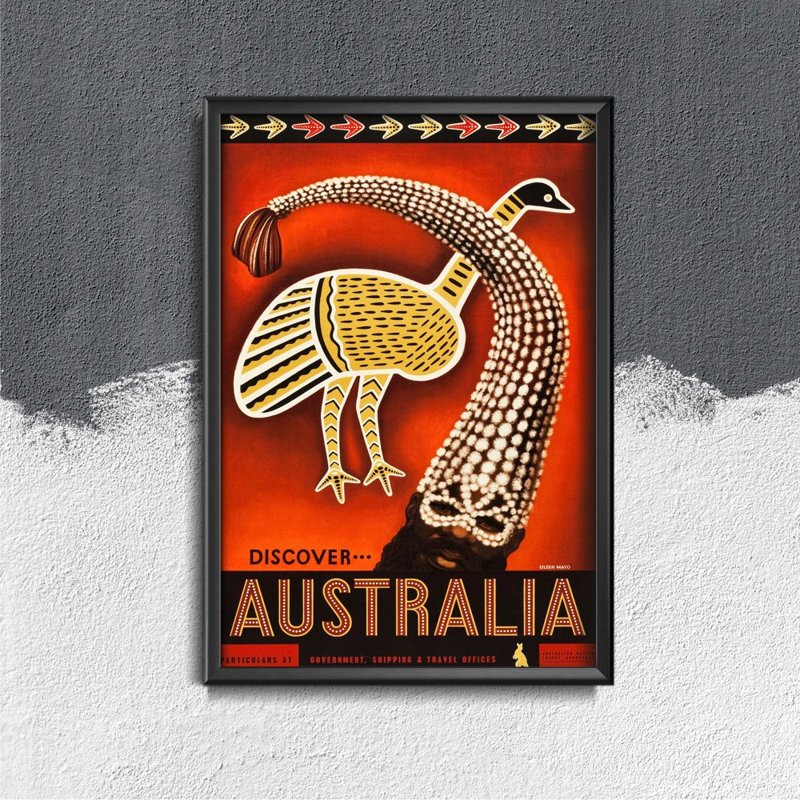 Vintage poster art Discover Australia