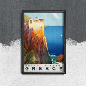 Canvas poster Mount of Athos Greece