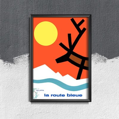 Vintage poster Lapland La Route Bleue Finland