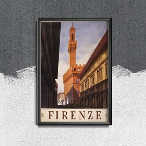 Wall art Retro poster Firenze Italy