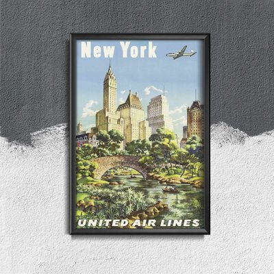 Canvas poster New York United Air Lines Poster Joseph Feher