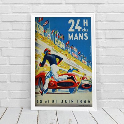 Vintage poster art Beligond h du mans
