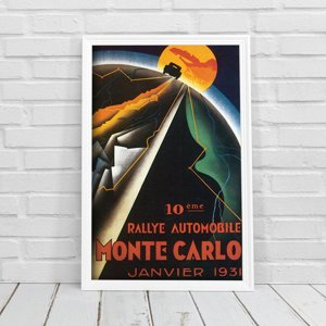 Canvas poster Vinatge Poster Rallye Automoblie Monte Carlo