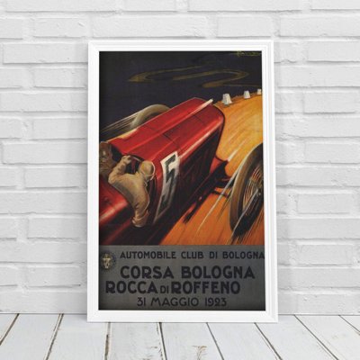 Poster Car Race Grand Prix Corsa Italy
