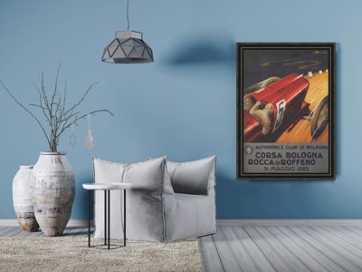Poster Car Race Grand Prix Corsa Italy