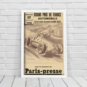 Poster Vinage Poster Automobile Grand Prix De France