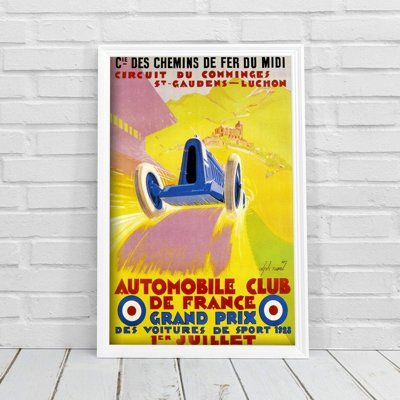 Vintage poster art Automobile Club de France Grand Prix by Alphonse Noel