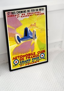 Vintage poster art Automobile Club de France Grand Prix by Alphonse Noel