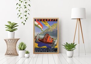 Vintage poster Car Poster Budapest Magyarorszag Grand Prix Automobil