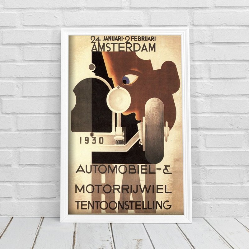 Canvas poster Travel Poster Car Show Amsterdam
