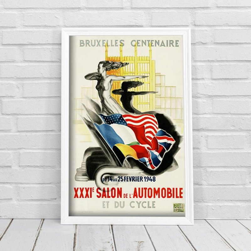 Vintage poster Car Show Brussel