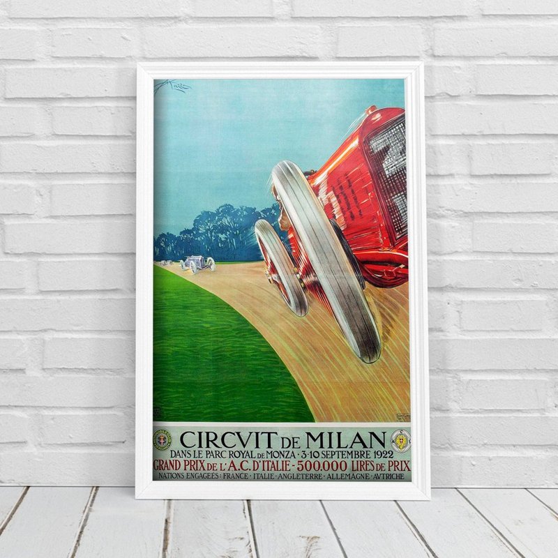 Poster Grand Prix Poster Circvit de Milan Grand Prixde L’A.C d’Italie