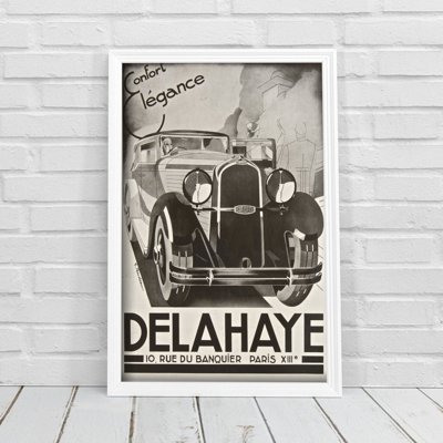 Vintage poster art Delahaye Confort Elegance Car Poster Art Print