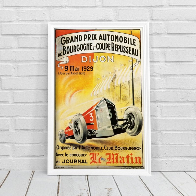 Canvas poster Grand Prix Automobile de Bourgogne et Coupe Repusseau