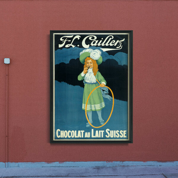 Vintage poster art Chocolat au Lait Suisse