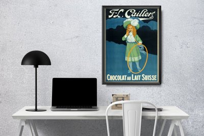 Vintage poster art Chocolat au Lait Suisse