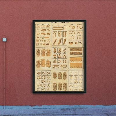 Wall art Pasta Italiana Vintage Style Pasta Collage