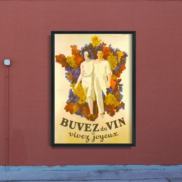 Canvas poster French Wine Poster Wine Decor