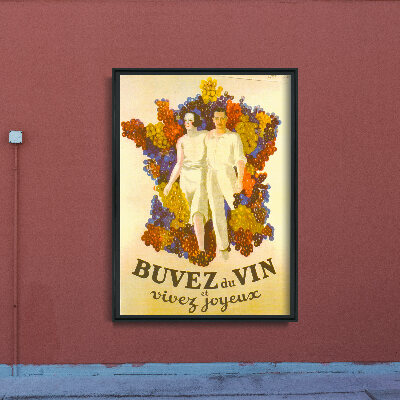 Canvas poster French Wine Poster Wine Decor