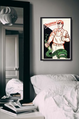 Vintage poster Soviet Print We Will Overcome Alcoholism
