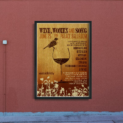 Poster Wine Women And Song