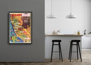 Poster California Wine Map Print