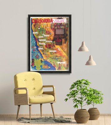 Poster California Wine Map Print