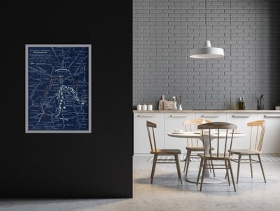 Canvas poster Old Map Gettysburg Battle Field