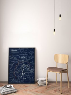 Canvas poster Old Map Gettysburg Battle Field