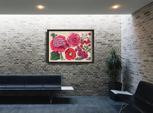 Poster Pink Flower Print Art Reproduction